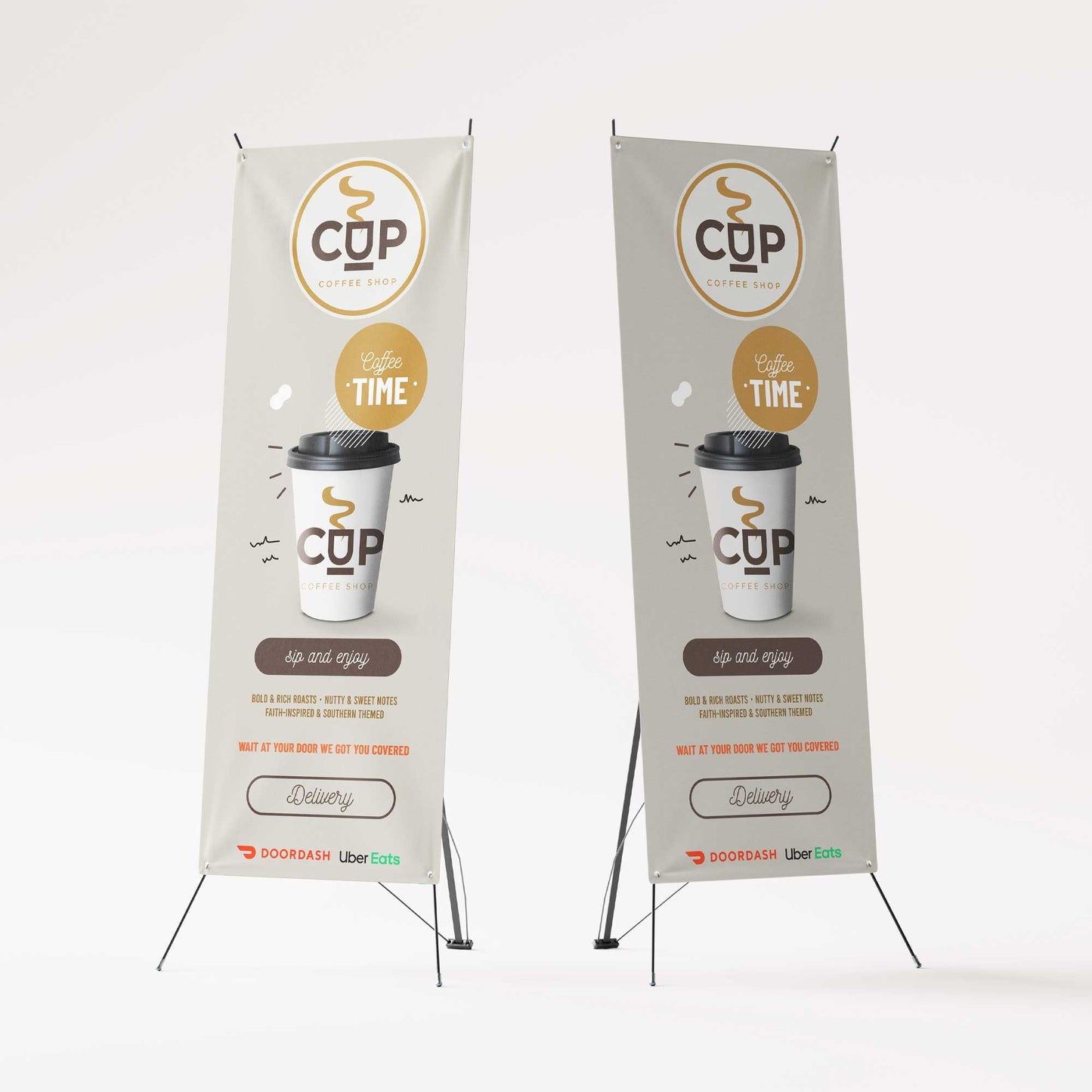 X-Stand Banners-available sizes—63" x 23.75" and 70.5" x 31.5"